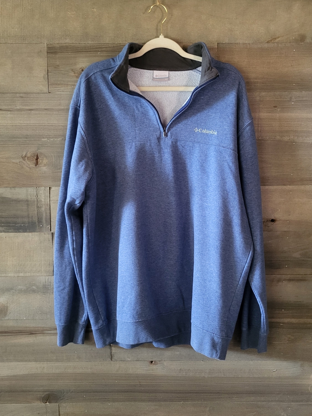 Columbia Men's Blue Quarter-Zip Fleece Pullover